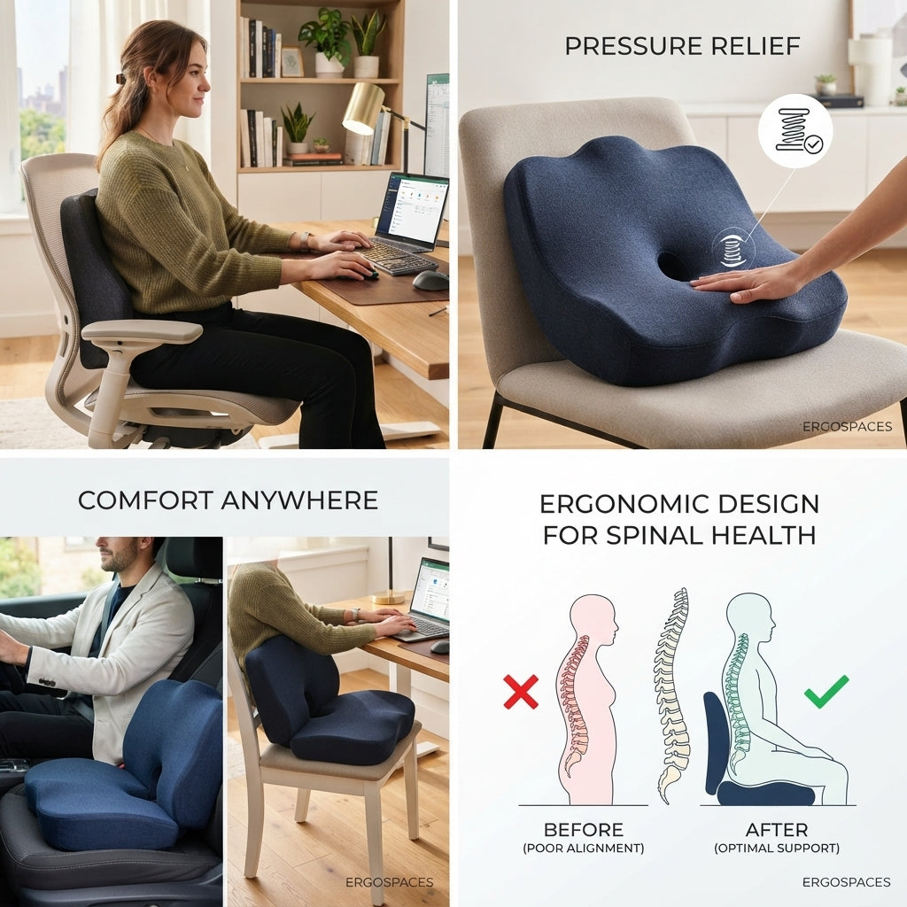ErgoRelief™ Orthopedic Memory Foam Seat Cushion